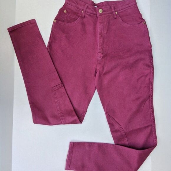 Steeds Stretch Denim Riding Jeans 12 Burgundy - Picture 2 of 11